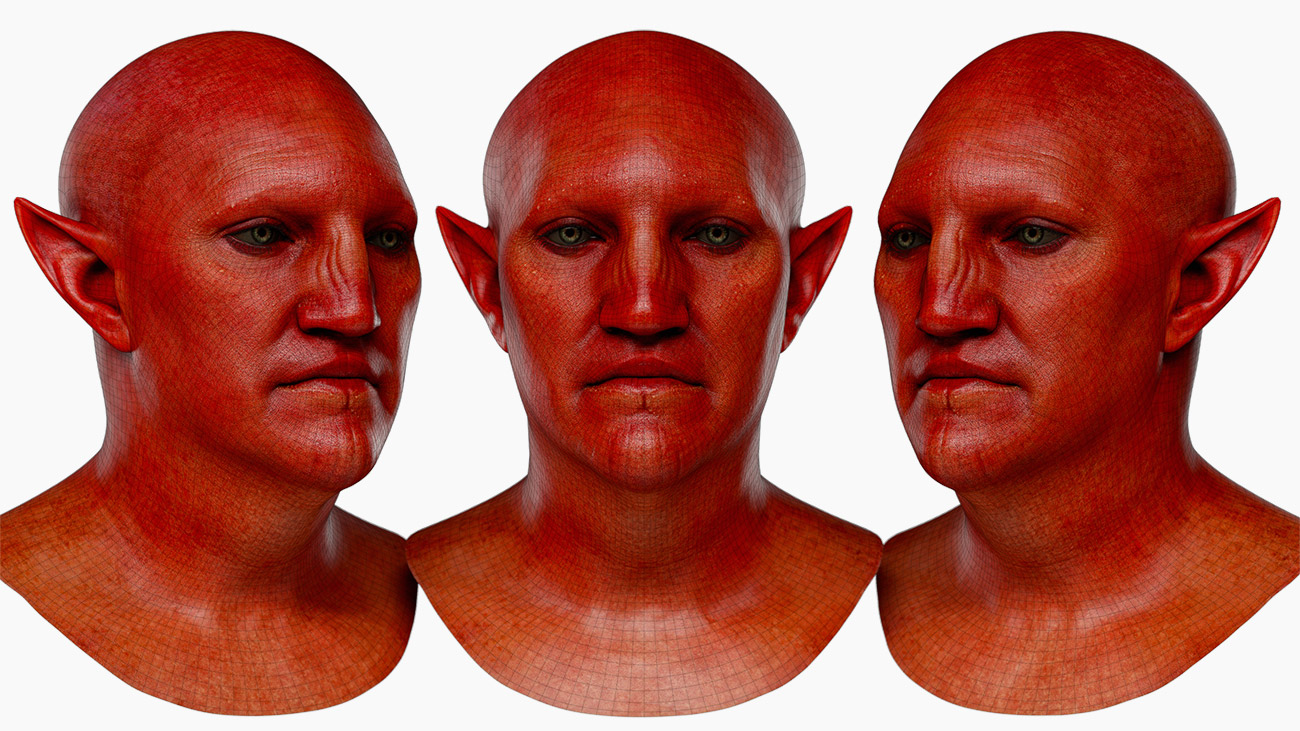 Download male Alien topology 3d model 